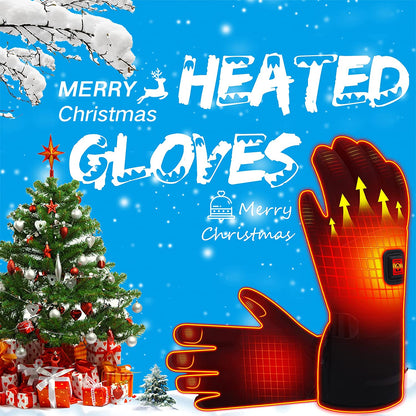 Electric Rechargeable Battery Thermal Gloves for Men Women, 7.4V Touchscreen Waterproof Windproof Heated Gloves for Hiking Skiing, Outdoor Indoor Portable Battery Hand Warmer